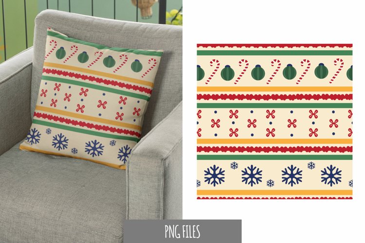 Christmas Elements with Color Seamless Sublimation example image 1