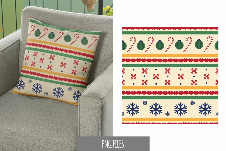 Christmas Elements with Color Seamless Sublimation