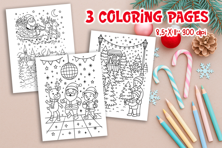 Christmas Kids Coloring Pages | Santa Dance Fun