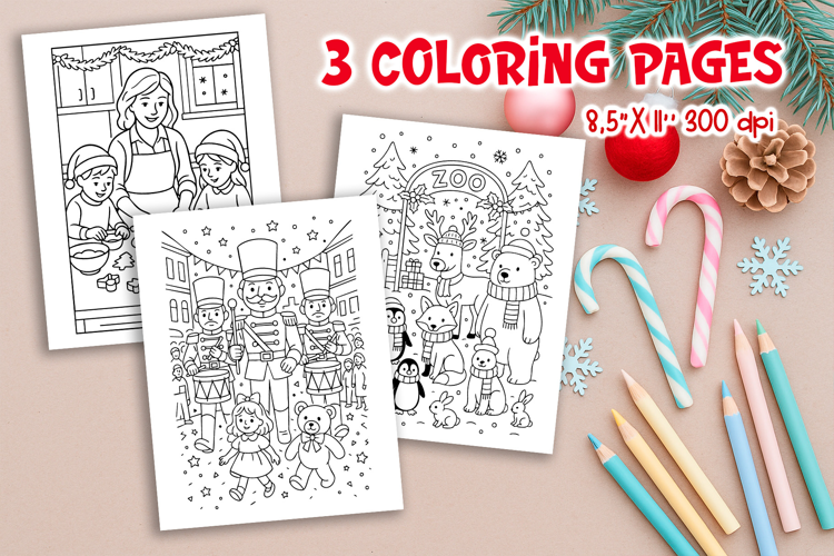 Christmas Kids Coloring Pages | Nutcracker & Zoo