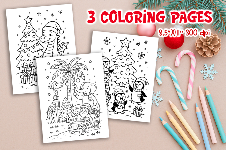 Christmas Kids Coloring Pages | Dragon Safari Penguins