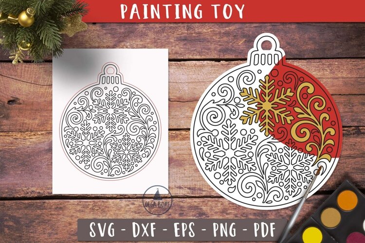 Christmas Coloring Ornament Snowflake SVG