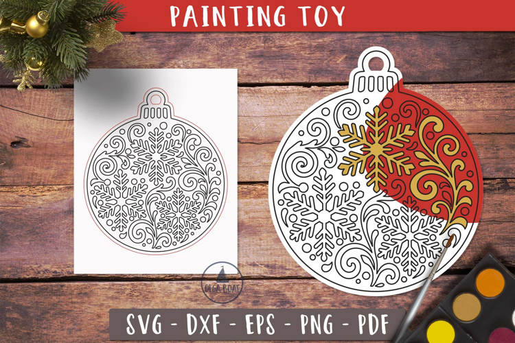 Christmas Coloring Ornament Snowflake SVG