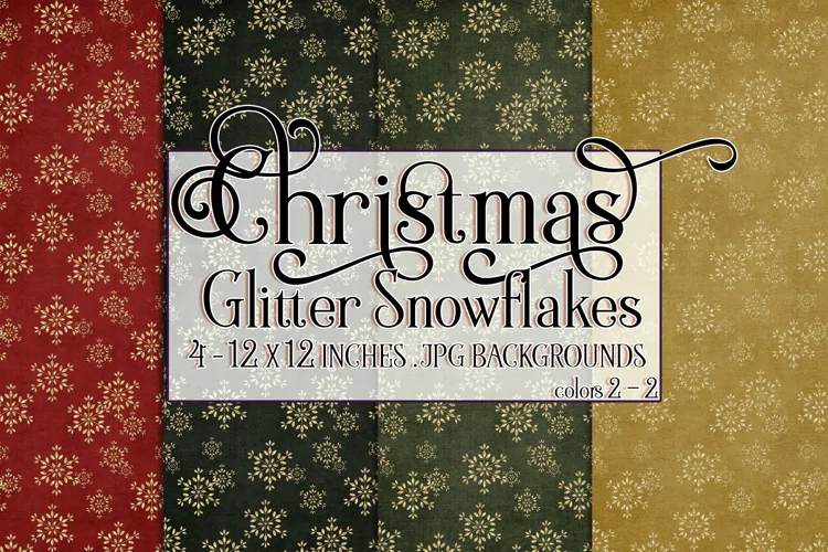 Christmas Background, 12x12 Glitter Snowflakes Backgrounds