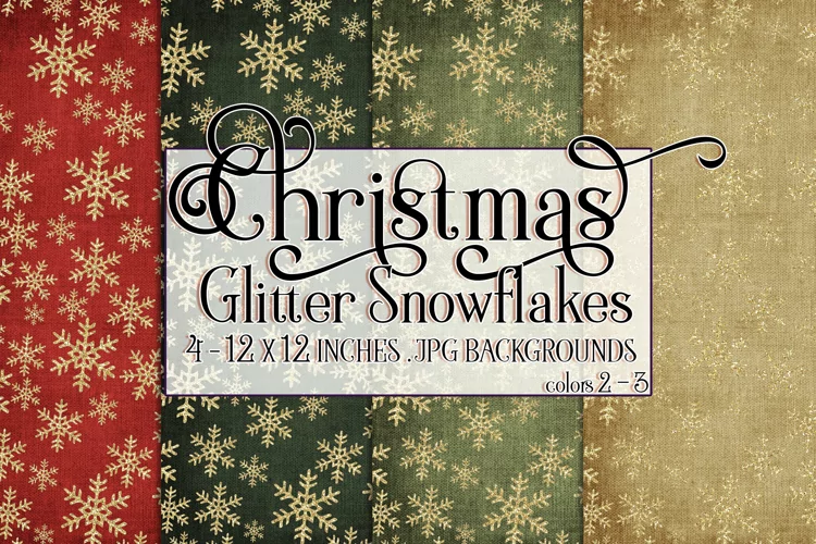 Christmas Background, 12x12 Glitter Snowflakes Backgrounds