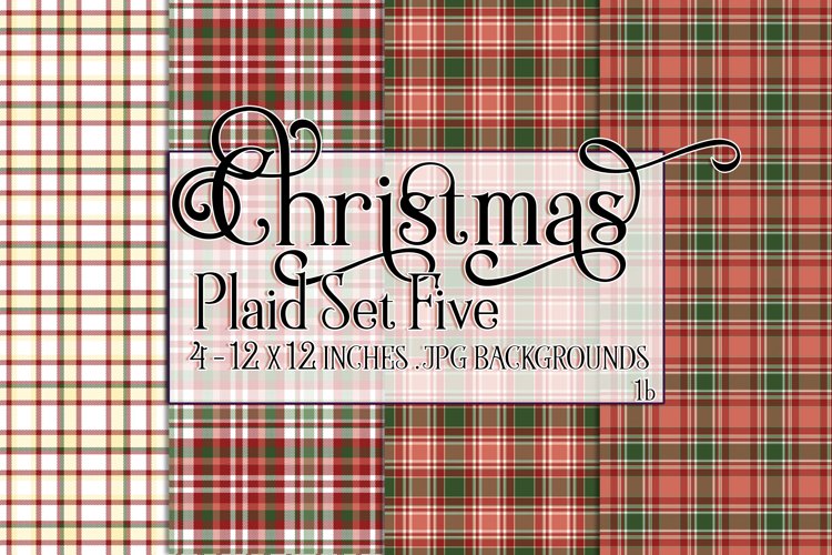 Christmas Background, 12x12 Christmas Plaid Papers, Five