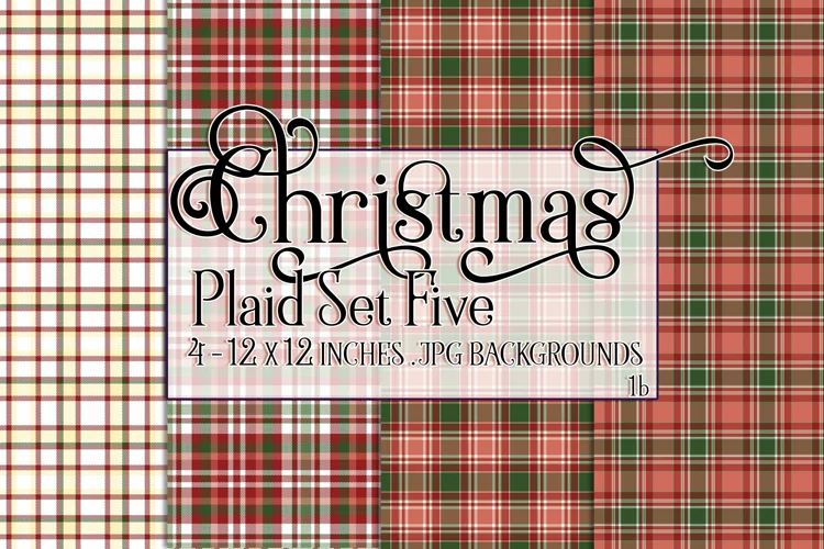 Christmas Background, 12x12 Christmas Plaid Papers, Five