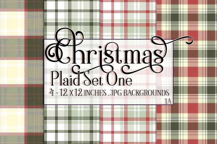 Christmas Background, 12x12 Christmas Plaid Papers, One