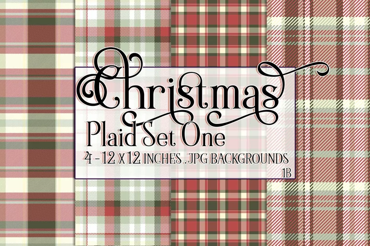 Christmas Background, 12x12 Christmas Plaid Papers, One