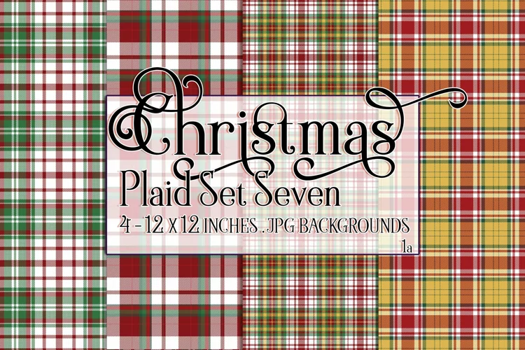 Christmas Background, 12x12 Christmas Plaid Papers, Seven