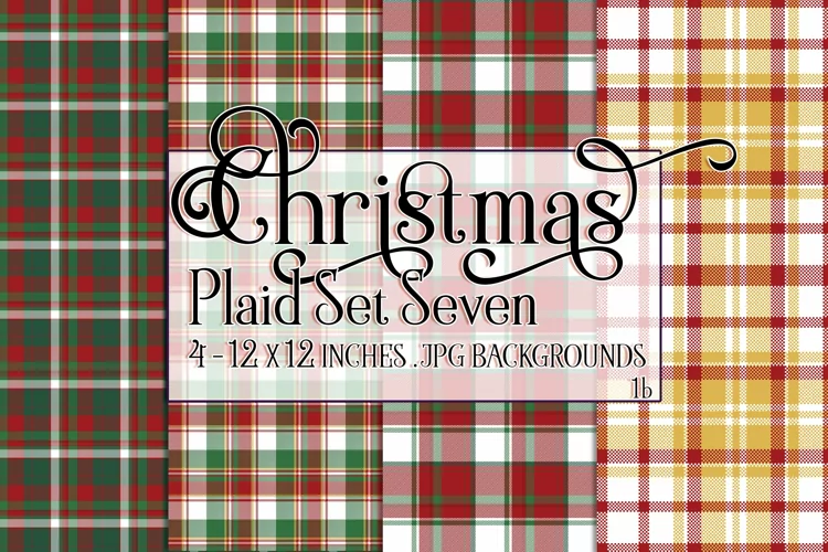 Christmas Background, 12x12 Christmas Plaid Papers, Seven
