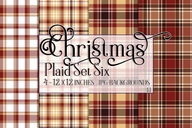 Christmas Background, 12x12 Christmas Plaid Papers, Six