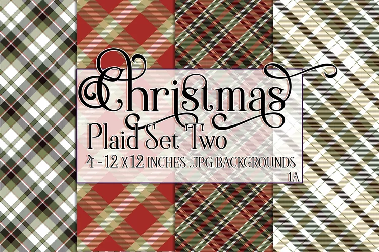 Christmas Background, 12x12 Christmas Plaid Papers, Two