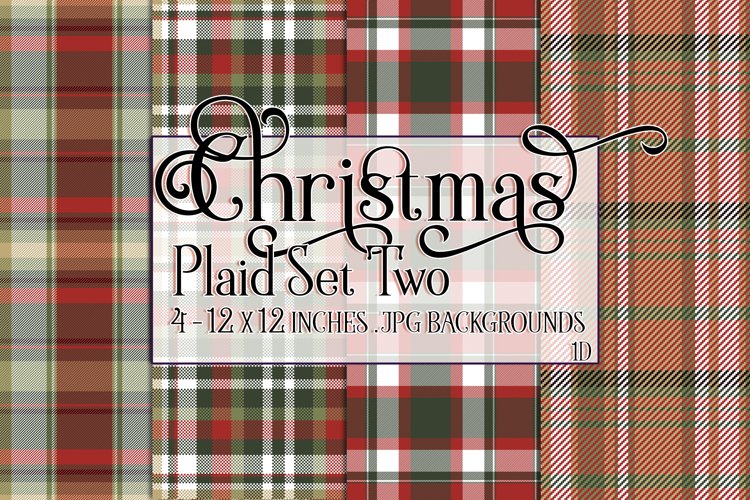 Christmas Background, 12x12 Christmas Plaid Papers, Two