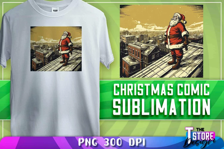 Christmas Comic Sublimation | T-Shirt Design | PNG File