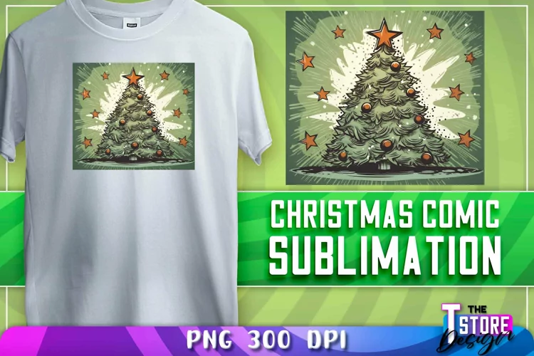 Christmas Comic Sublimation | T-Shirt Design | PNG File