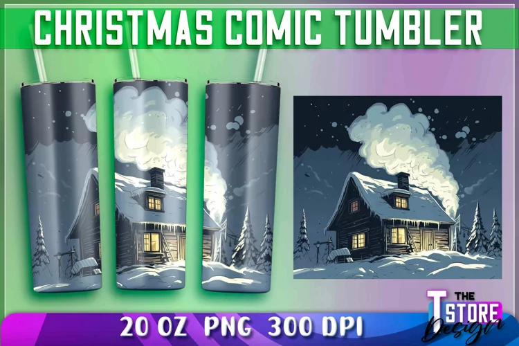 Christmas Comic Tumblers Wrap 20 oz. | PNG Sublimation