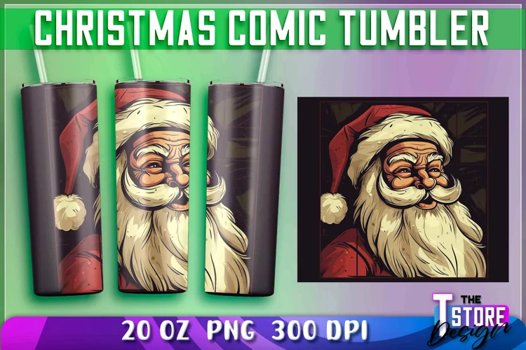 Christmas Comic Tumblers Wrap 20 oz. | PNG Sublimation