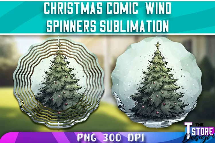 Christmas Comic Wind Spinners Sublimation | PNG Design