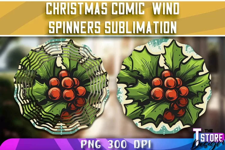 Christmas Comic Wind Spinners Sublimation | PNG Design