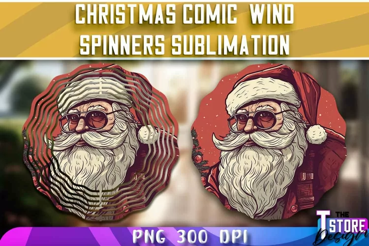 Christmas Comic Wind Spinners Sublimation | PNG Design