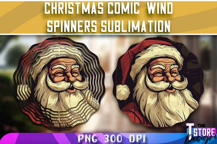 Christmas Comic Wind Spinners Sublimation | PNG Design