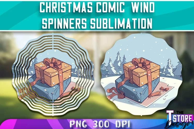 Christmas Comic Wind Spinners Sublimation | PNG Design