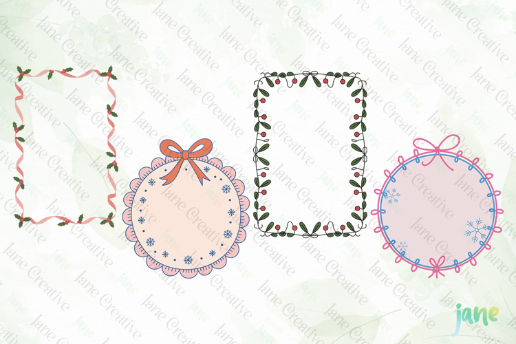 Christmas Coquette Frame SVG PNG