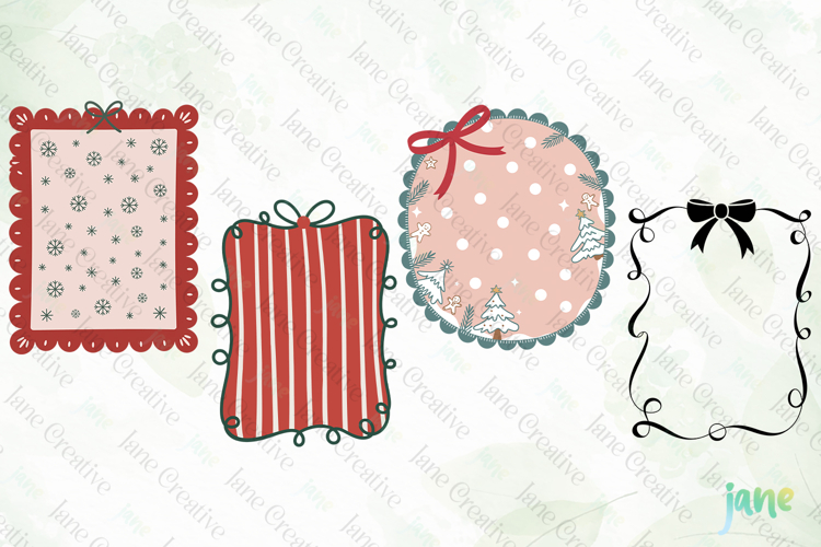 Christmas Coquette Frame SVG PNG
