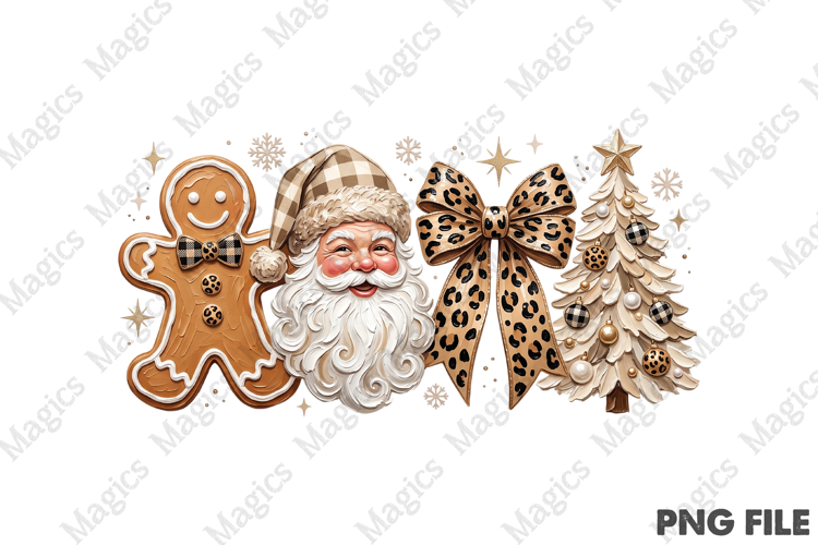 Christmas Coquette Santa Png