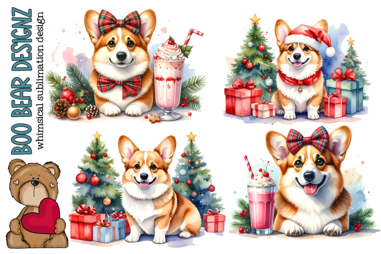 Christmas Corgi Clipart