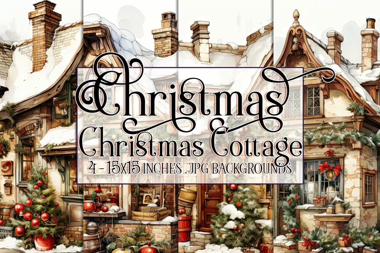 Christmas Background, Christmas Cottage, Holiday Cabin, Home