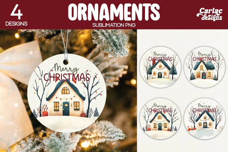 Christmas Ornament Sublimation, Merry Christmas Ornament