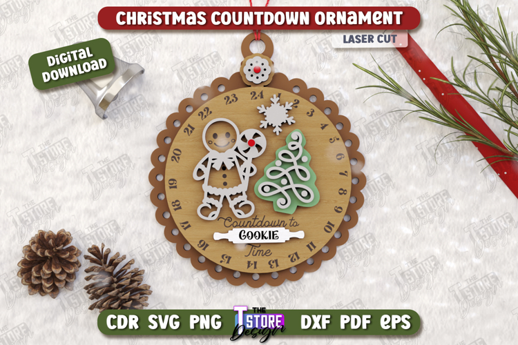 Christmas Countdown Ornament Laser Cut | Christmas Calendar