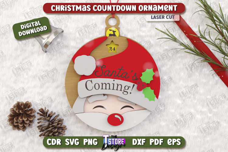 Christmas Countdown Ornament Laser Cut | Christmas Calendar