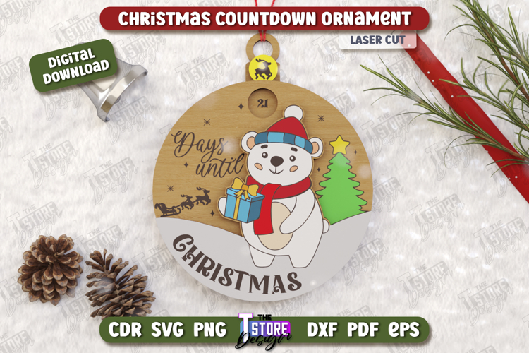 Christmas Countdown Ornament Laser Cut | Christmas Calendar
