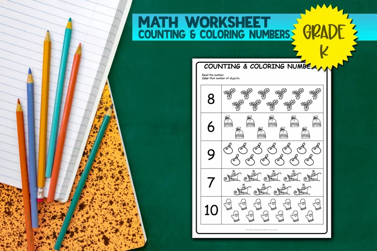 Christmas Counting and Coloring Numbers Worksheet #2