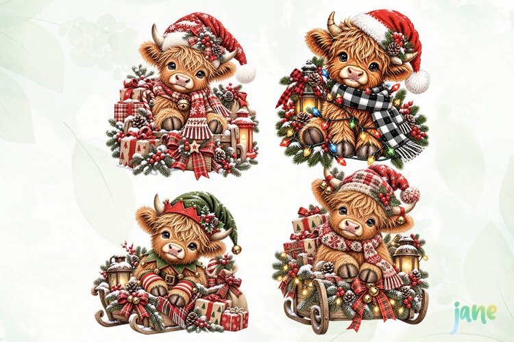 Christmas Cow PNG example image 1