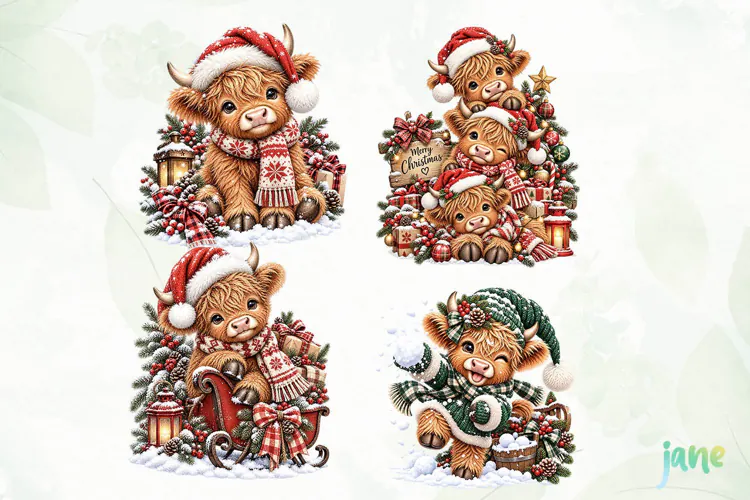 Christmas Cow PNG