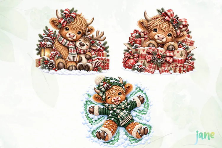 Christmas Cow PNG