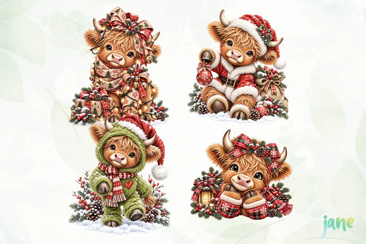 Christmas Cow PNG