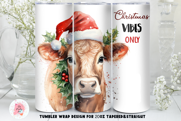 Christmas Cow Winter Time Tumbler Wrap, Christmas PNG