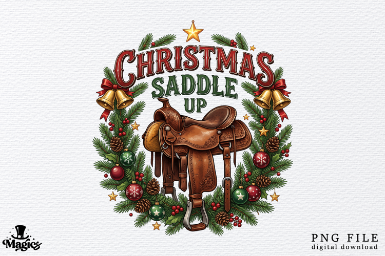 Christmas Cowboy Saddle PNG