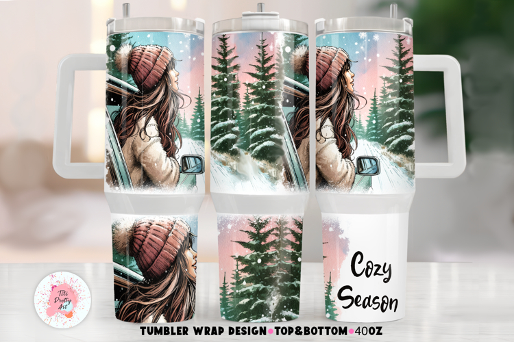 Christmas Cozy Vibes 40 oz Tumbler Wrap Sublimation Png
