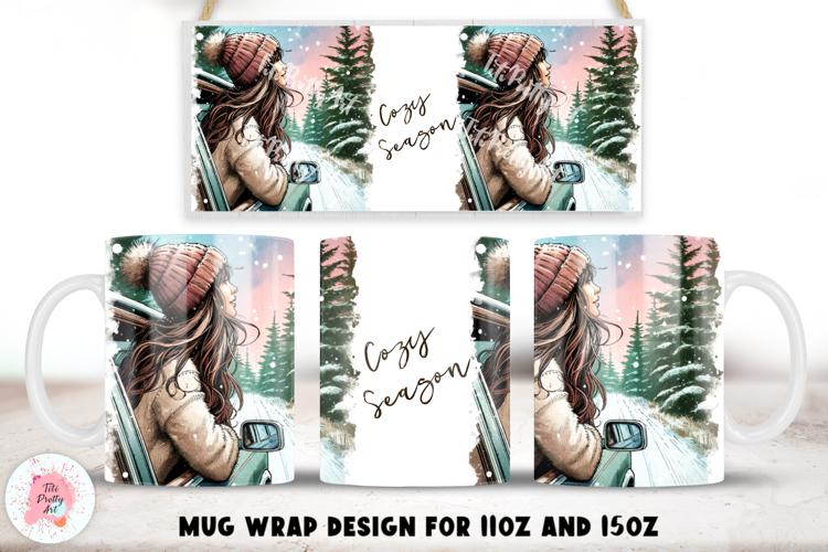 Christmas Cozy Vibes Mug Wrap Sublimation For 11oz and 15oz