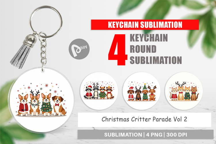 Christmas Critter Parade Keychain
