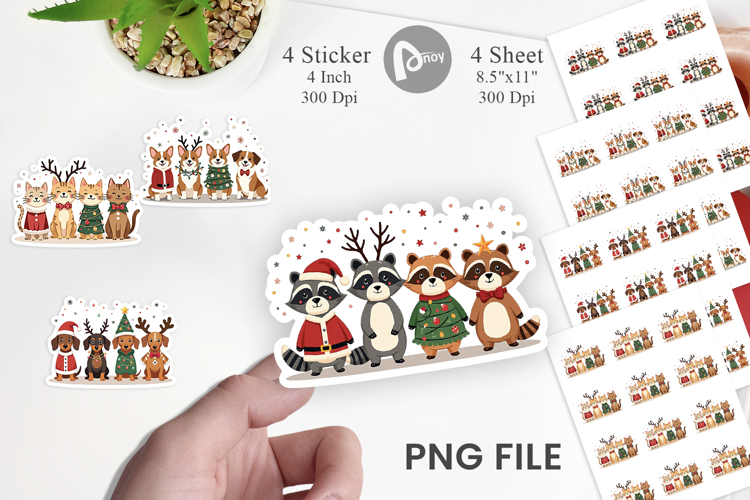 Christmas Critter Parade Sticker