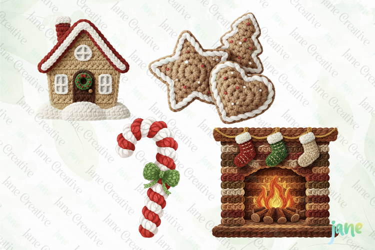 Christmas Crochet Yarn Clipart