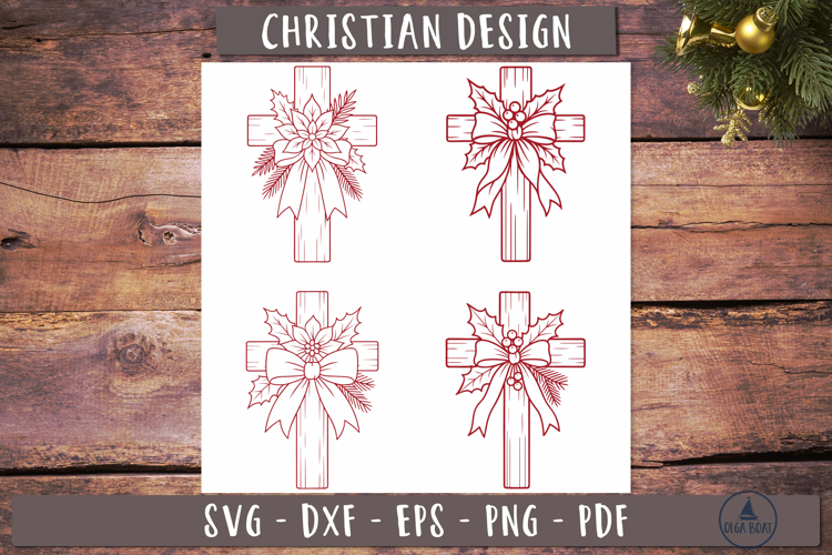 Christmas Cross SVG Christian Cross