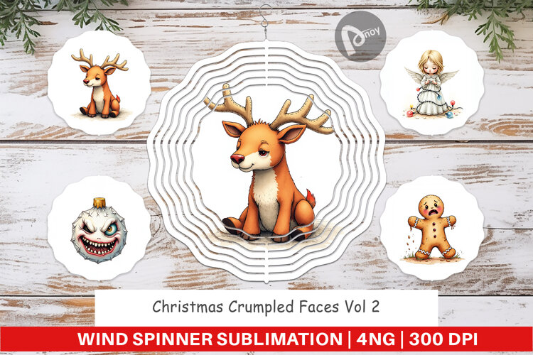 Christmas Crumpled Faces Wind Spinner example image 1